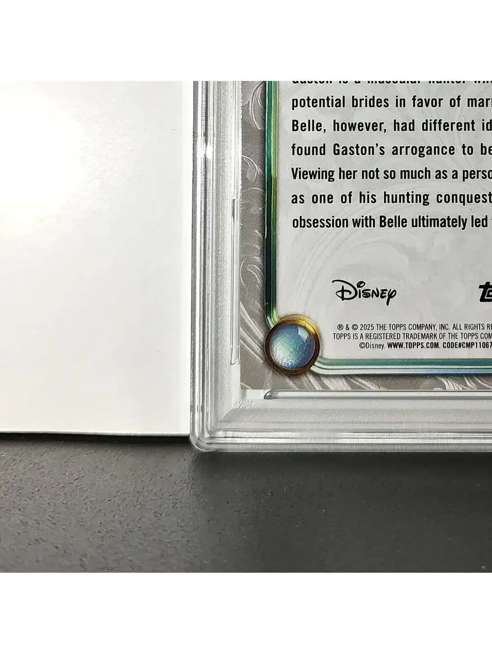 Gaston 2025 Topps Disney #45 Winter Variant Card Beauty and the Beast PSA 8